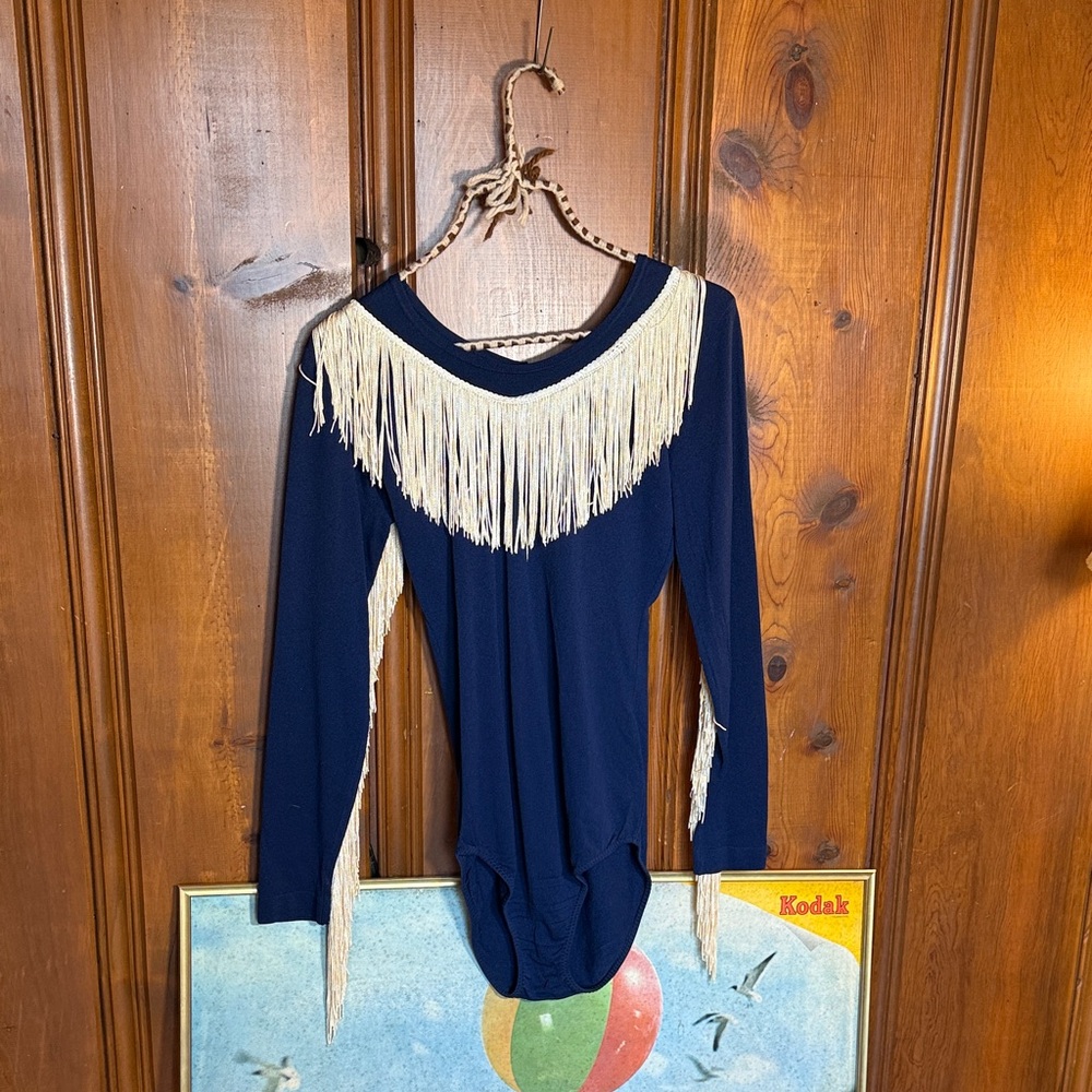 Vintage 1980’s Navy Fringe Bodysuit